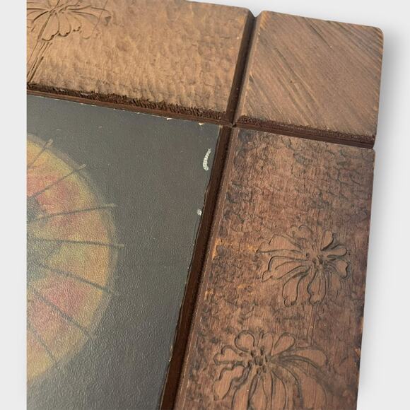 Antique Print 1903 Esther Hunt Chinese Girl Set Original Wood Frame Carved - Picture 10 of 13